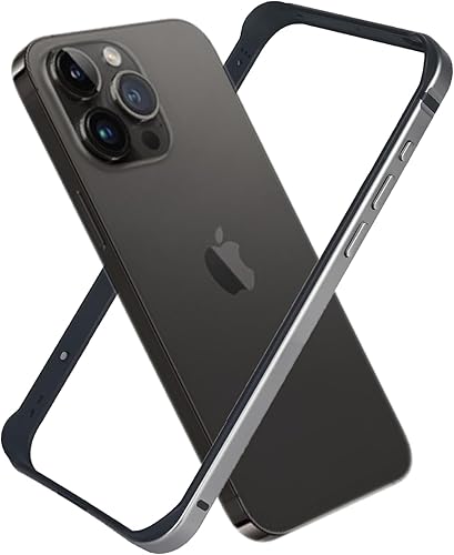 Funda de metal para iPhone 15 Pro Max, aleación de aluminio + marco de parachoques de TPU, ajuste delgado, sin respaldo, excelente disipación de