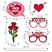 Valentine's Day Photo Booth Props Happy Lovers Selfie Photobooth Props, Valentine Creative Funny Backdrop Decorations Supplies Wedding Party Games Selfie Posing Signs DIY Craft 25 Pcs/Set