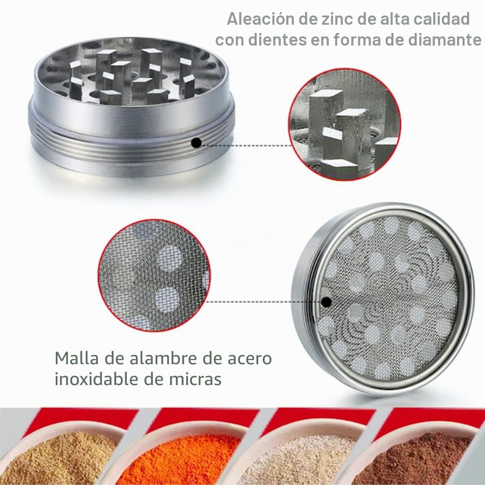 Grinder Especias 2 inch, Spespo Poke Ball Molinillo de Hierbas, Especias en Hogar metalico, Hecho de Duradero Aleación de Zinc, Caja de regalo negra