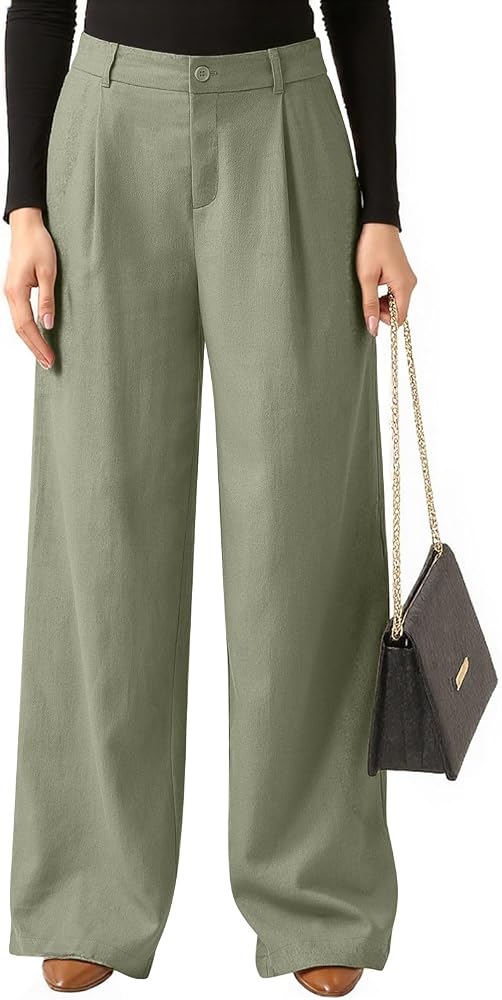 women cotton dress pants Linen Loose Pleated Button High Waisted Wide Leg Work Trousers with Pockets Ladies Spring Teacher Long Comfy Fit Straight Leg Pants Trendy Formal Pantsuits Green at Amazon Women's strapless cocktail dresses Color:Cocoa Baroque Floral Sleeveless High Neck Zip Weve added an elastic
