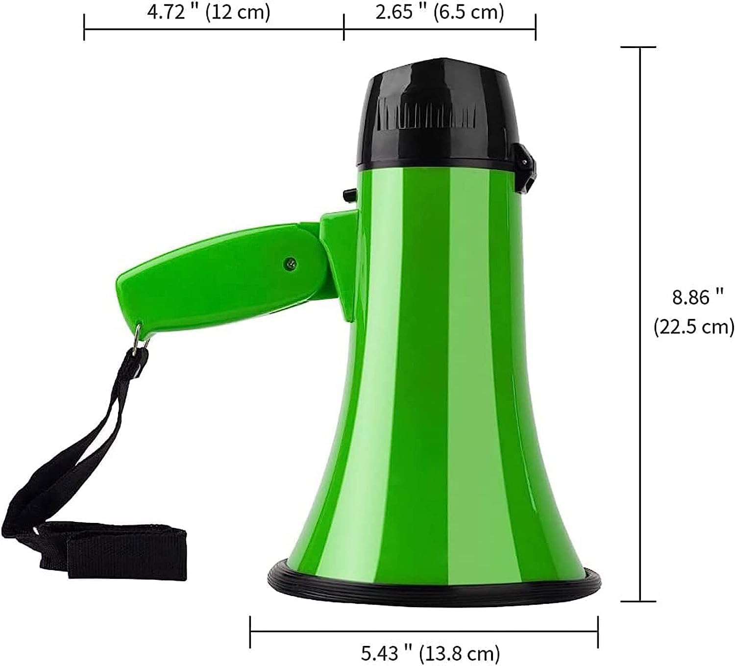 Megáfono Megáfono de Mano Megáfonos de 25 vatios Sirena incorporada Altavoz de megáfono Altavoz liviano portátil para Exteriores Megáfono Volumen Ajustable