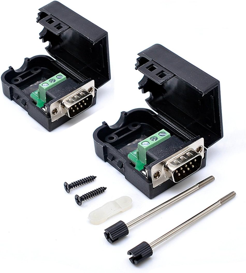 DB9 Male To 3-Position Terminal Adapter - RS232 Serial Connector With Protective Case