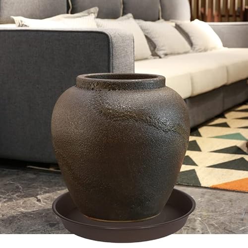 Angde 2 Pack Of 16 17 Inch Tray, Large Plant Saucer, Bird Baths Tray, Deep Durable Bird Bath Bowls Only, Birdbaths For The Garden, Flower Pot Saucers Round (Chocolate Brown) #TOP4