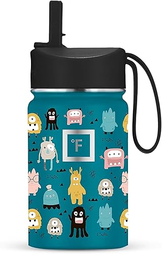 IRON FLASK Botella de agua para niños, 10 onzas, tapa de pajita, acero inoxidable aislado al vacío, vaso de doble pared, taza de viaje, taza