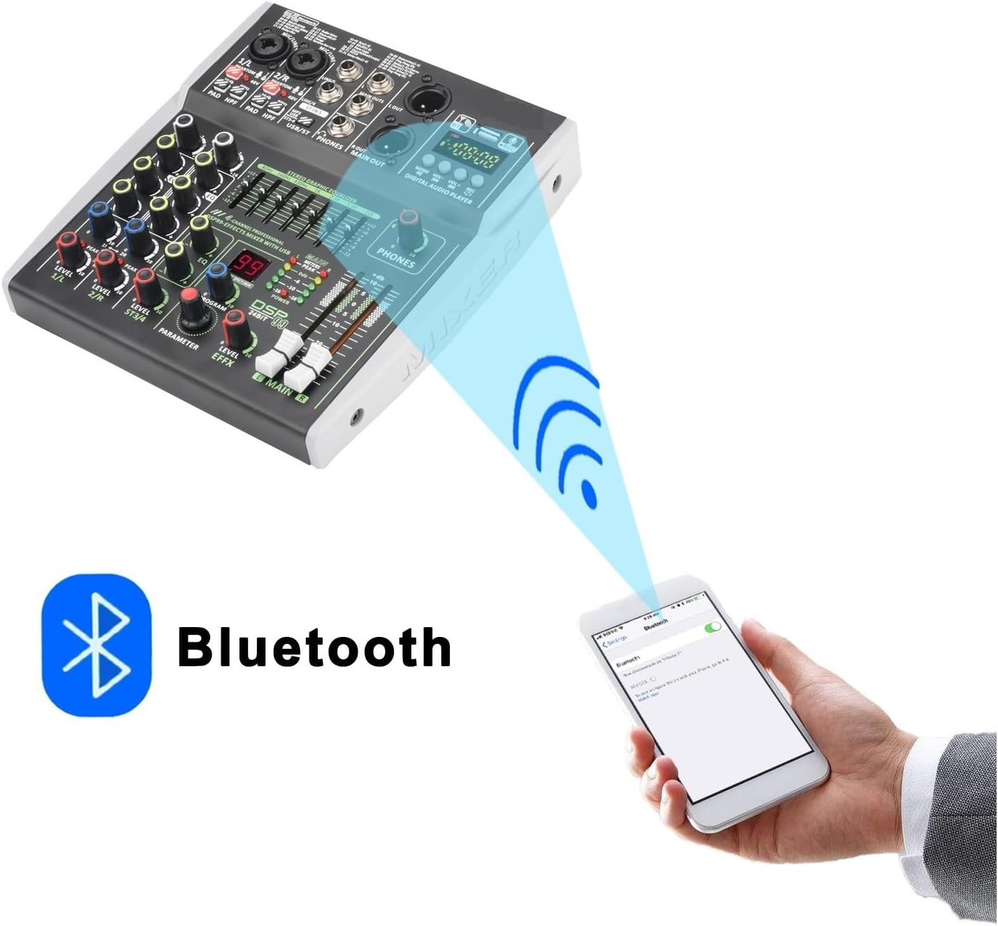 4/6 チャンネル個別 48V ファンタム電源モバイル 99 DSP エフェクト USB コンピュータ再生記録ポッドキャストオーディ