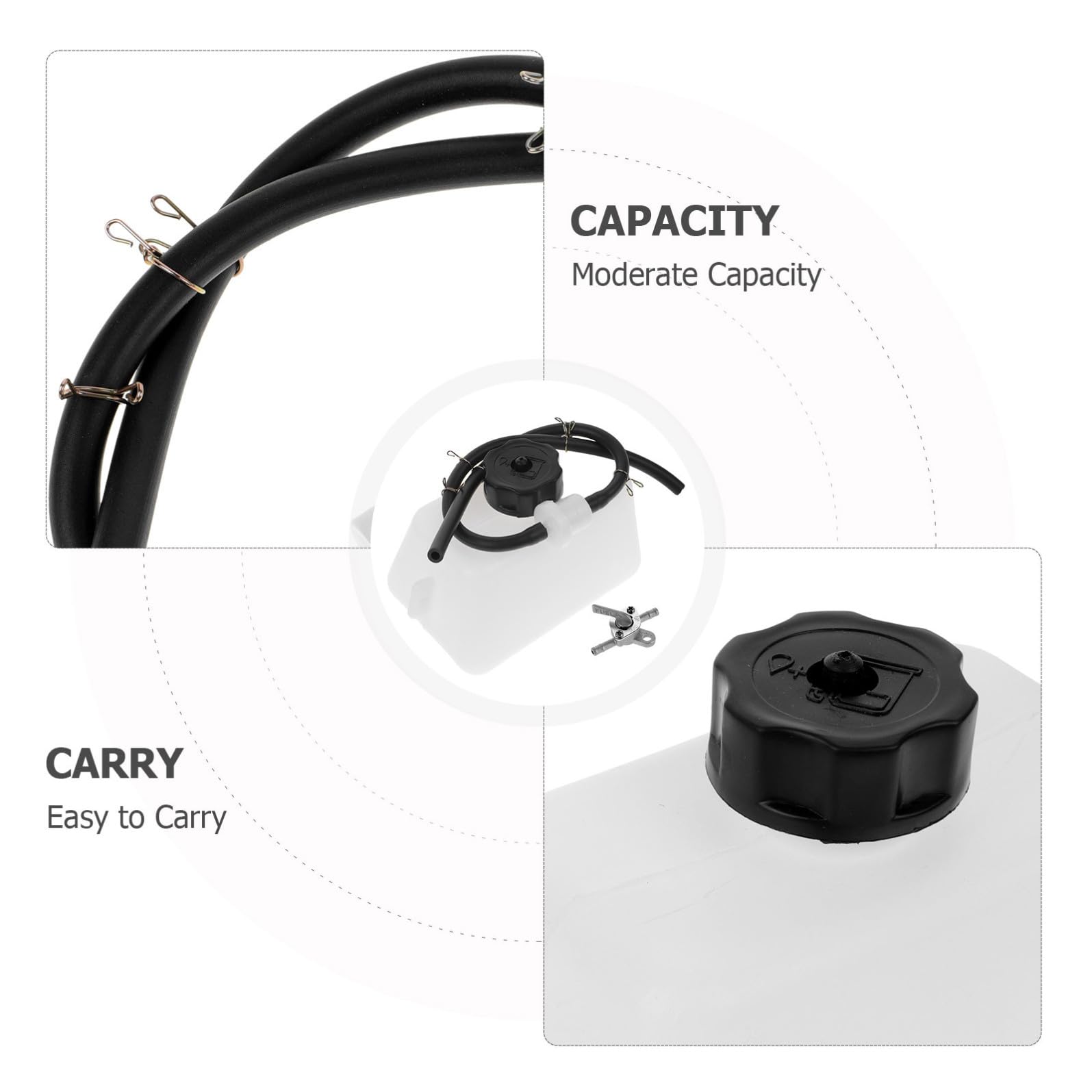 Serbatoio Carburante per Mini Moto 47cc e 49cc, Valvola e Tubo Flessibile, Accessori per Motocross e , Confezione Tripla