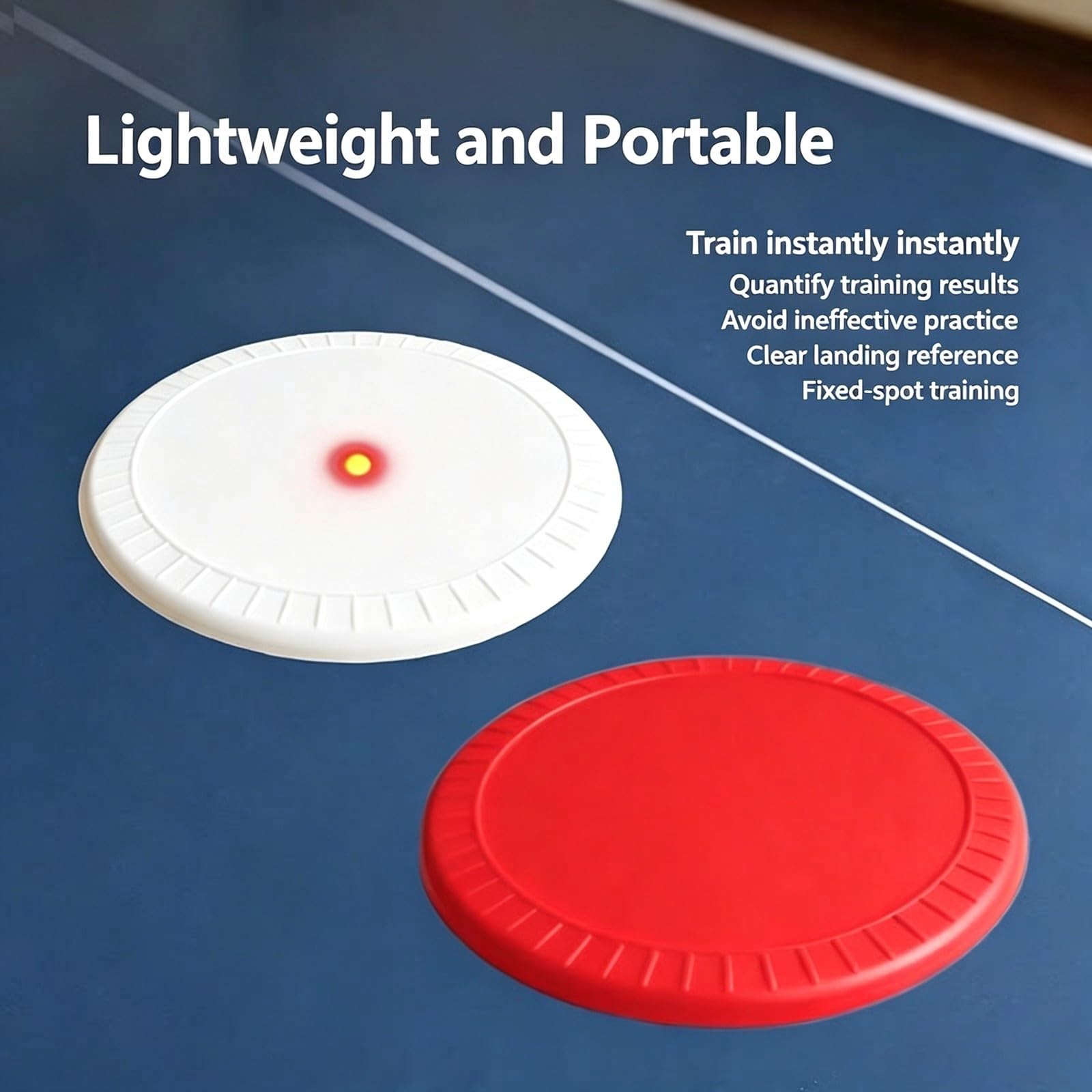 Dispositivo per l'allenamento ping pong, diametro 10cm, base acciaio inox