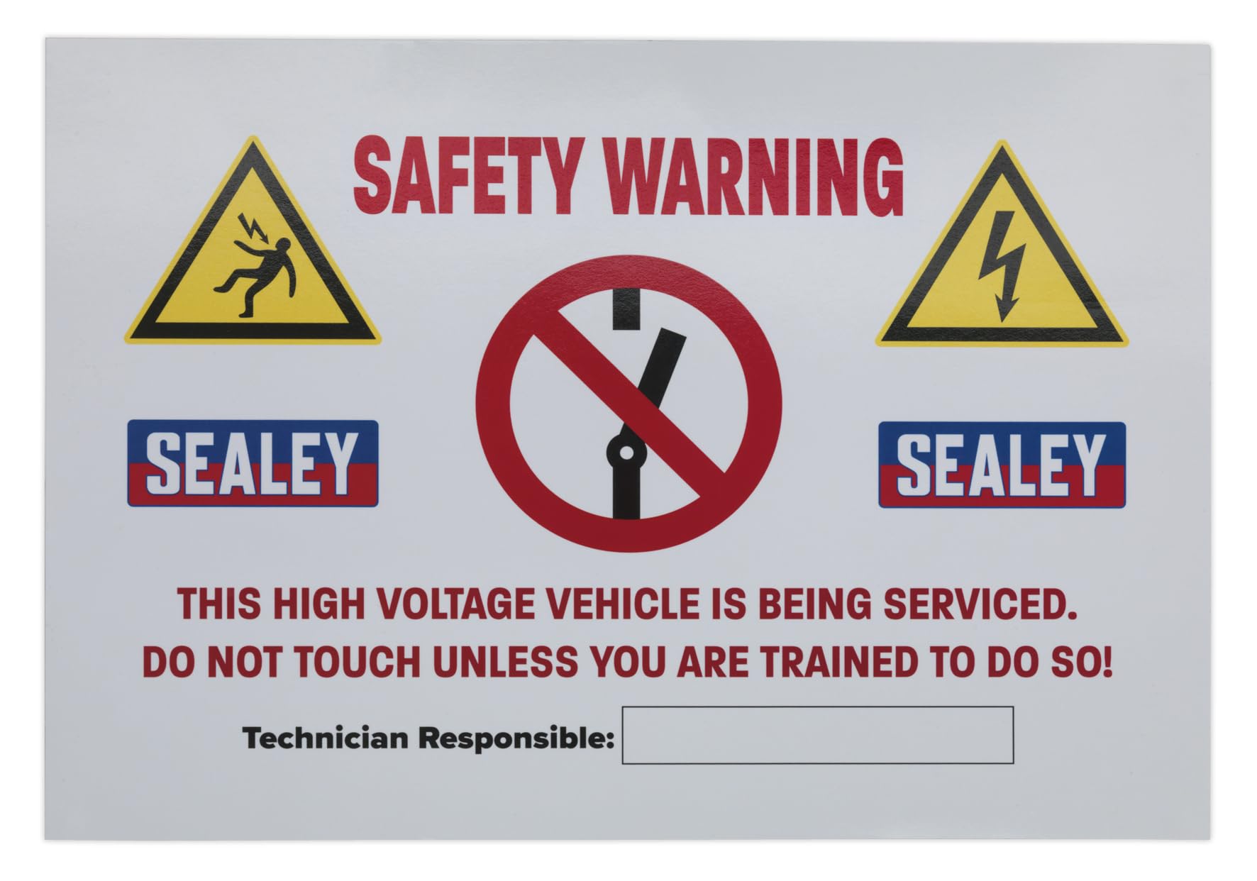 Sealey Hybrid/Electric Vehicle Warning Sign Wipeable Gloss Finish HYBRIDSIGN