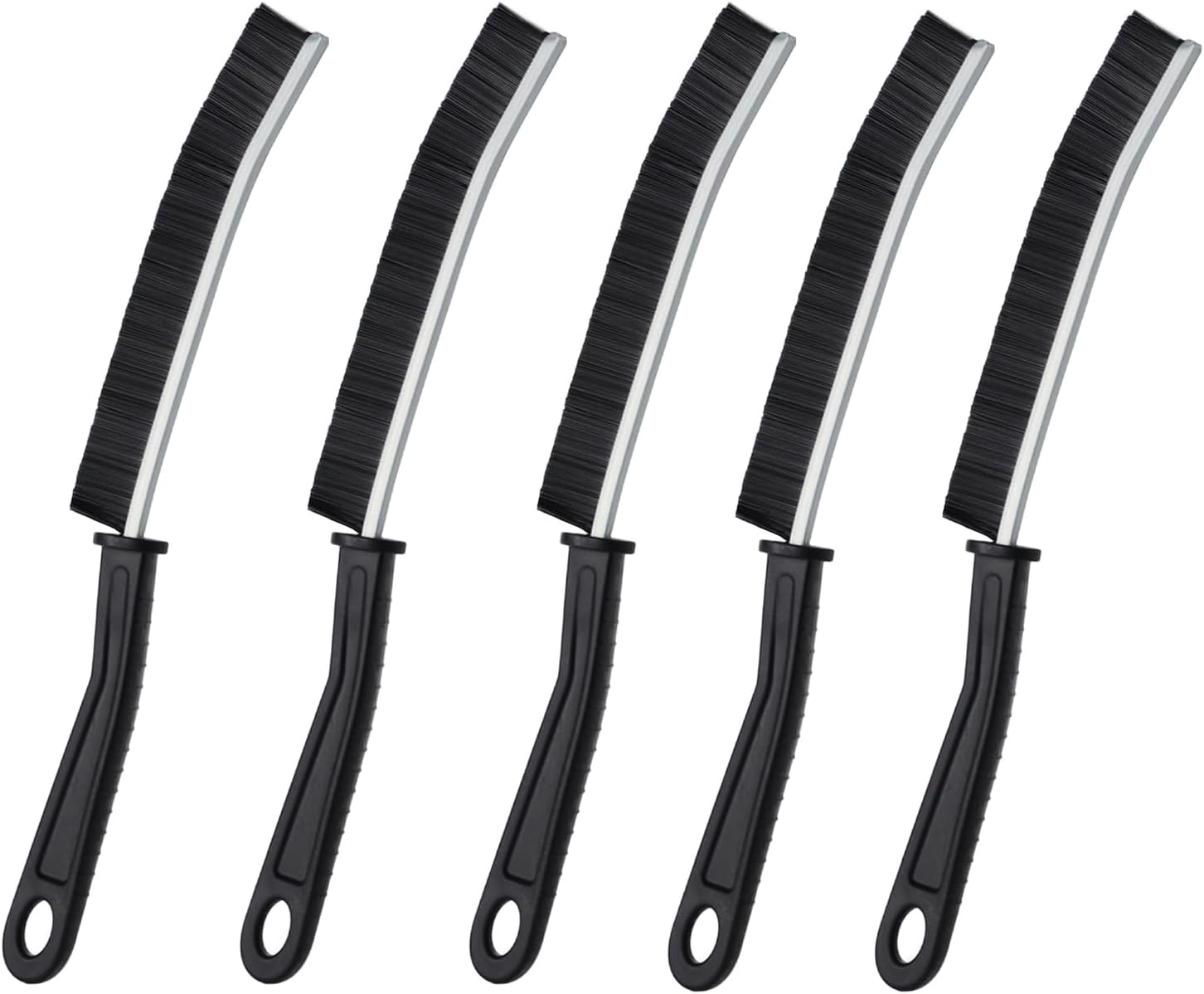 Crevice Cleaning Brush, Bathroom Tile Groove Gap Cleaning Brush,Premium Crevice Cleaning Tool Aluminum Support with 15° Angle Magic Brush, Thin Brush for Home Kitchen (5PCS)