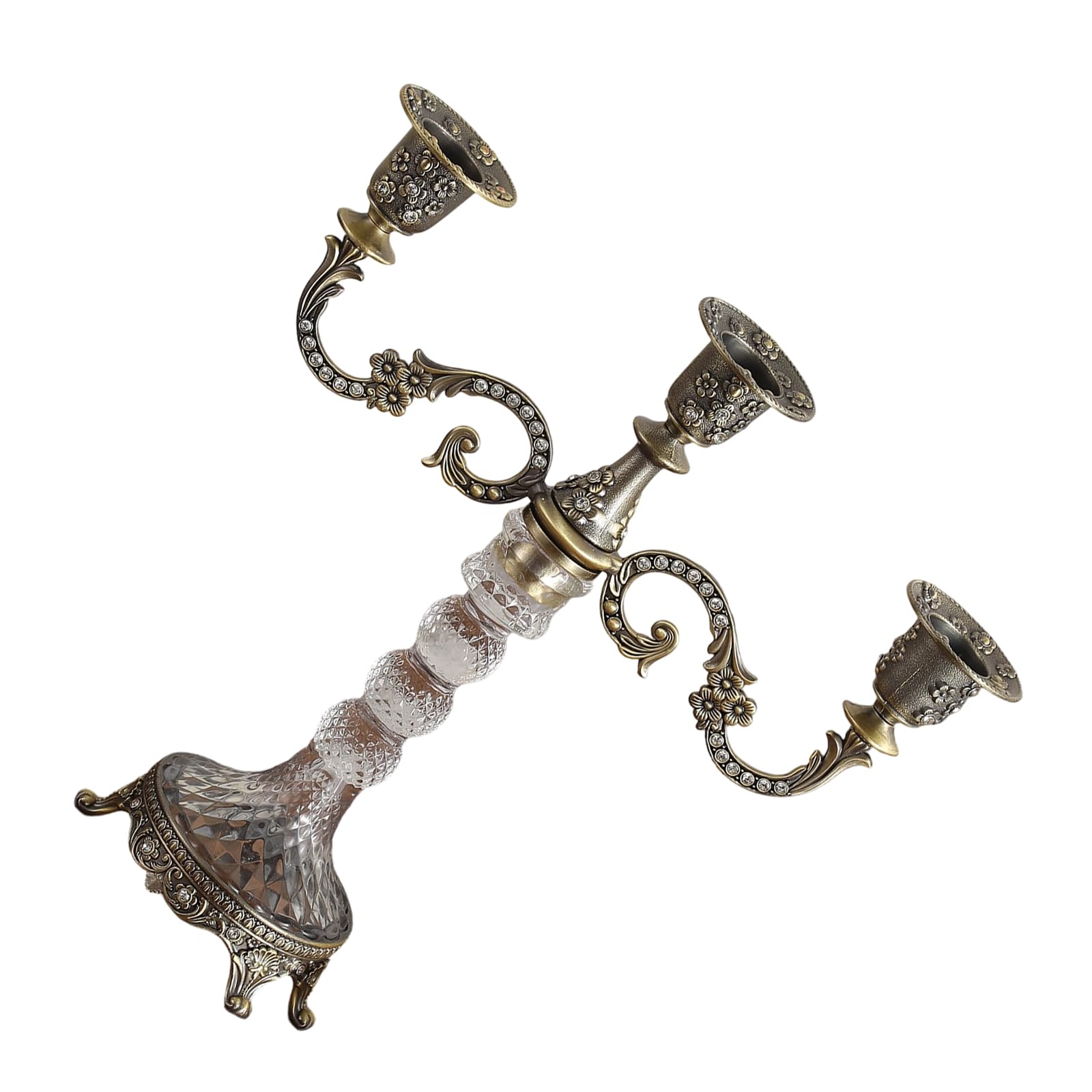 Decorative Stands Iron Taper Holders Candelabra Retro Candlestick Holders for Wedding, Table Centerpieces Cast Iron Metal Candelabra Candlestick