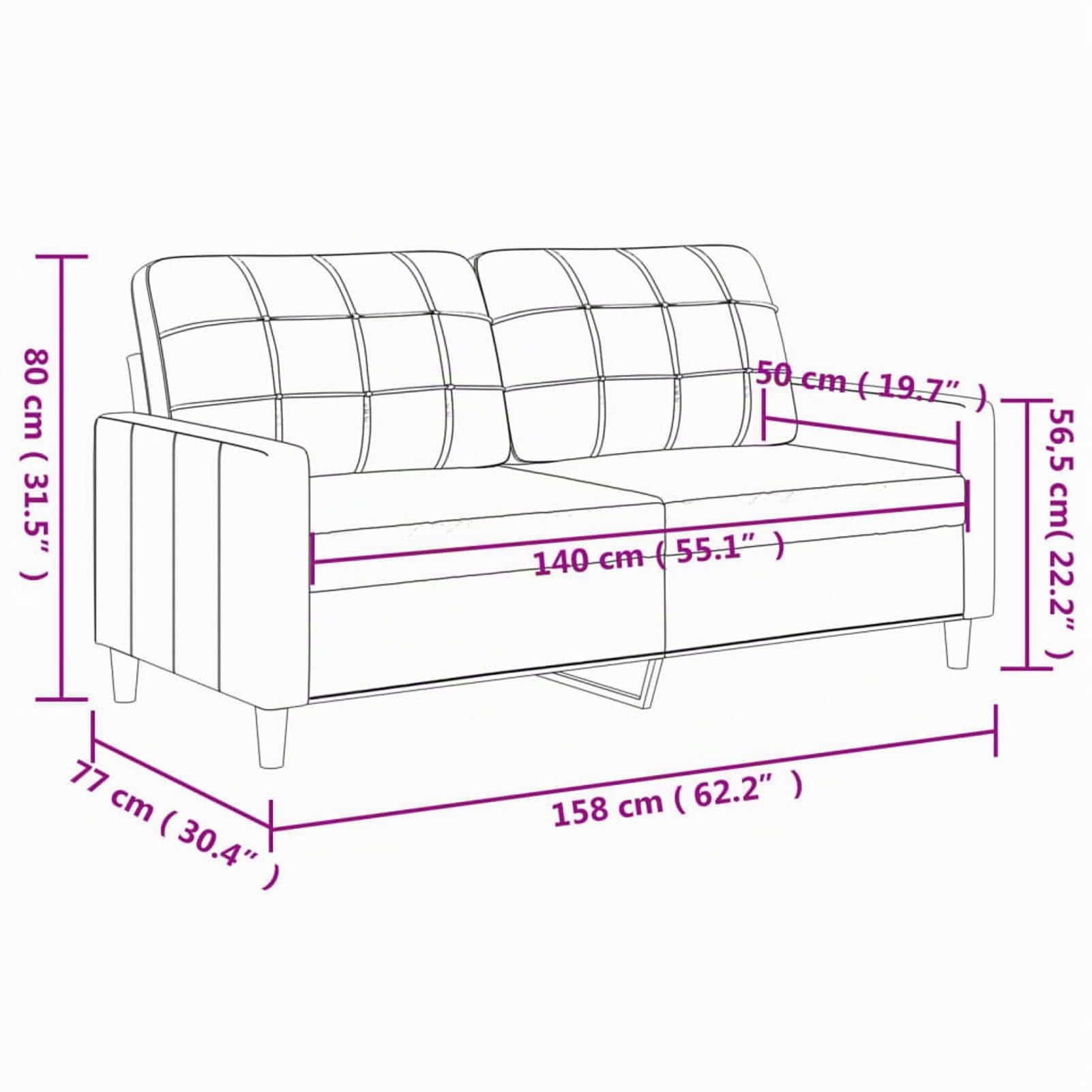 Gecheer Divano a 2 Posti Moderno in Similpelle - Nero 140 cm, Imbottito, Letto, per Soggiorno/Ufficio, Sofà Divanetto