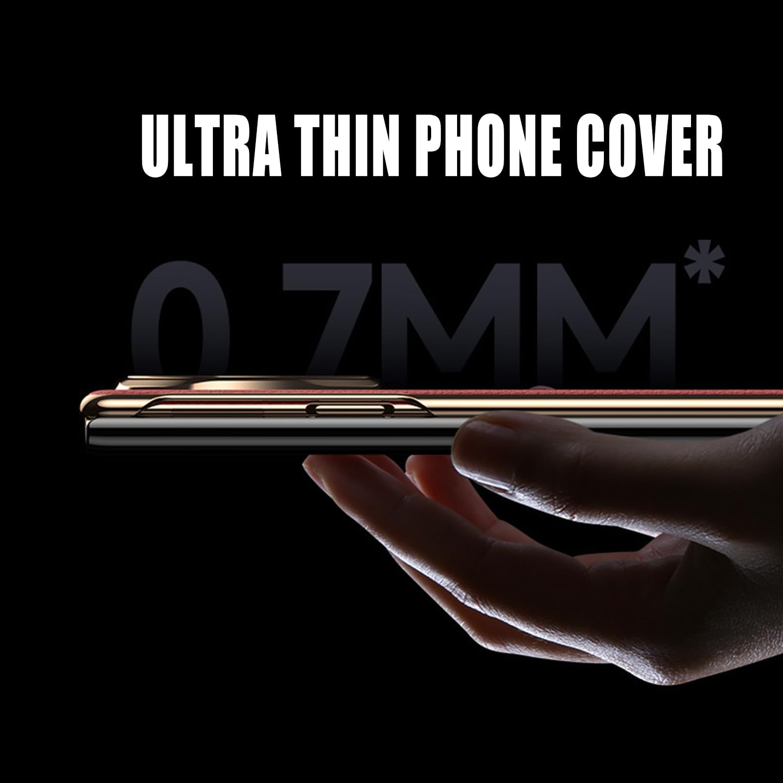 Slim Case for Huawei Mate XT, Luxury Genuine Leather, Smart Flip View Case Business Folio Protection Phone Cover Black