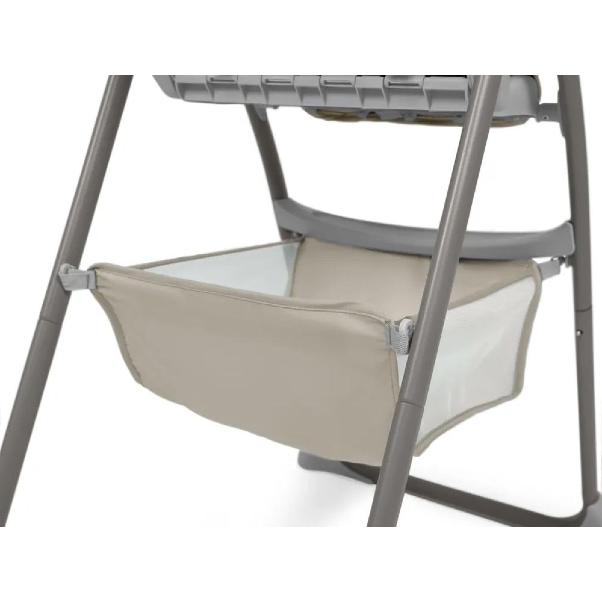 hauck Sit N Fold, beżowe - składane i lekkie krzesełko dla dzieci od 6 miesięcy do 15 kg, odchylane oparcie, 5-punktowy pasek, wyjmowana taca XL, kosz do przechowywania