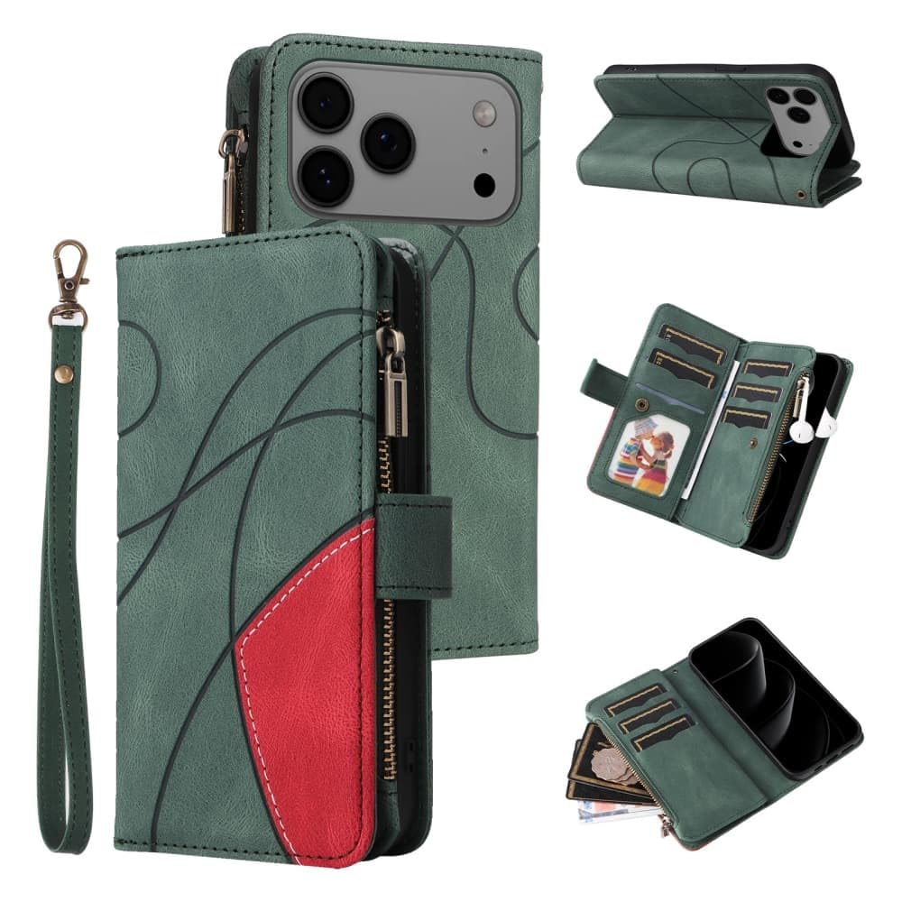 Étui portefeuille iPhone 14 Pro en cuir vert pour un quotidien organisé - 8
