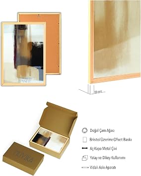 Muyika Premium Ahşap Çerçeveli 3Lü Modern Iskandinav Bohem Tarz Dekoratif Ev Dekorasyonu Tablo Seti-Set12 Myk3012-2