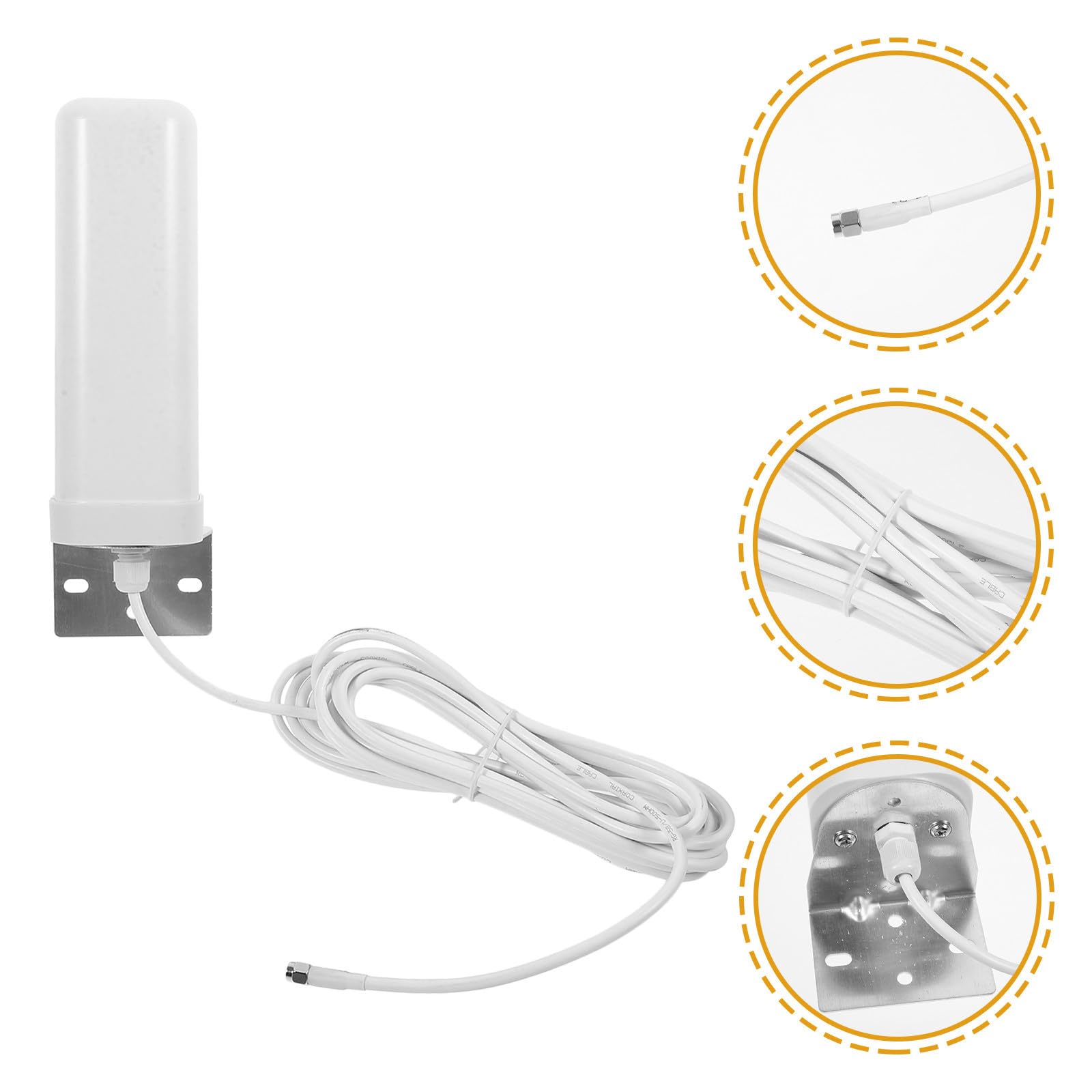 LALAFINA Antenna Omnidirezionale da Esterno per Potenziamento Segnale 16-18dbi in Metallo e Plastica per Router e Modem Outdoor