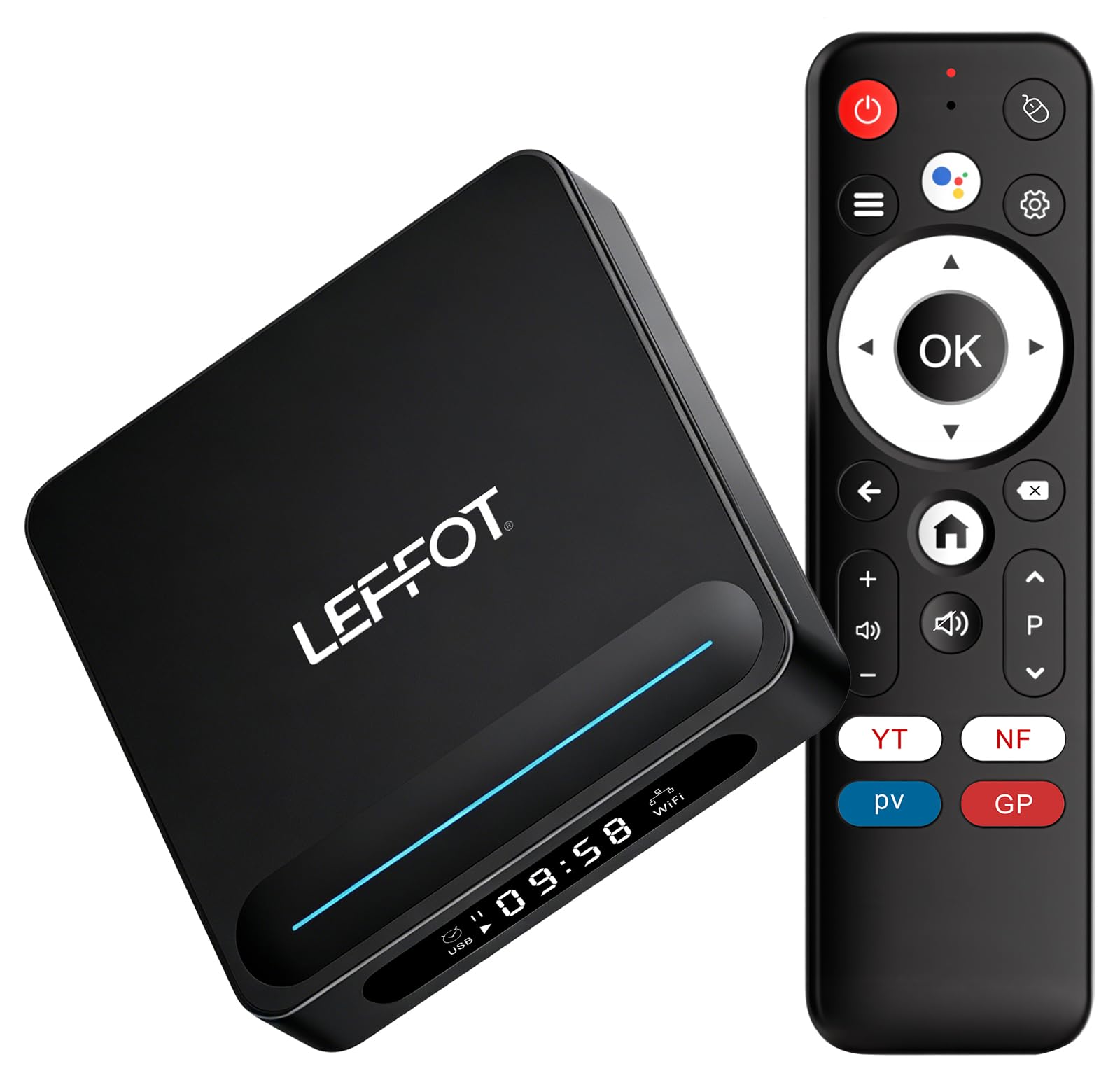 Android 14.0 TV Box 2026, LEFFOT L1 4K TV Streaming Box, 2GB RAM 16GB ROM