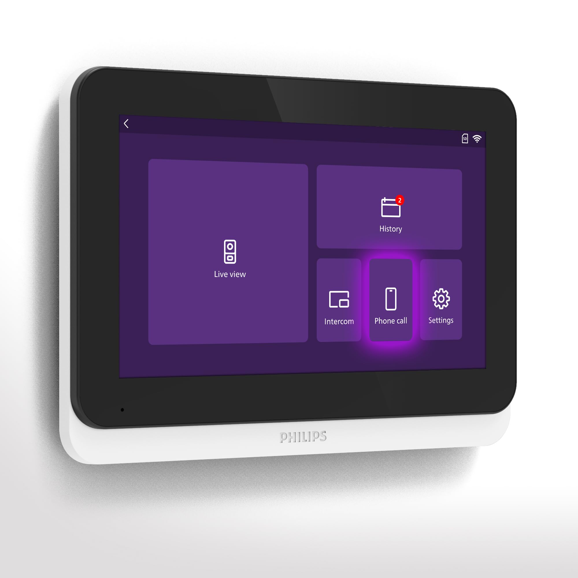 Philips WelcomeEye Connect 3 WLAN-Video-Türsprechanlage, 2-Draht-System, 7" Touchscreen, 3K-Auflösung, Dualband-WLAN, RFID-Badges, Farb-Nachtsicht, Alexa kompatibel