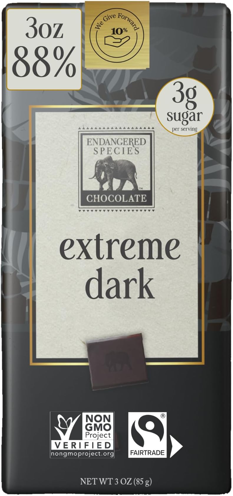 Endangered Species Ext Dark Chocolate Bar Black Panther (12x3 Oz)
