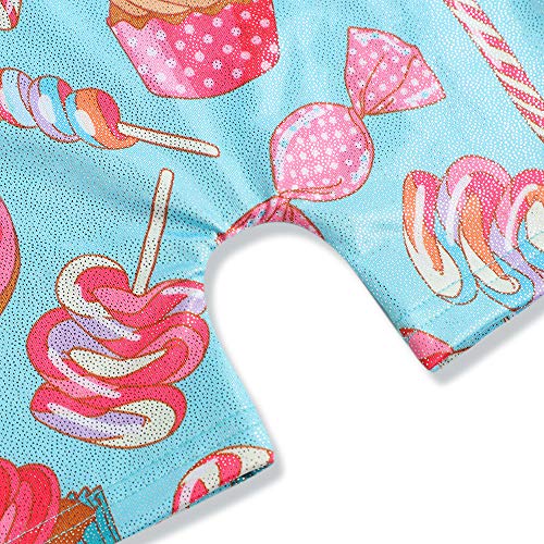 Image of HOZIY Gymnastics Leotards for Girls with Shorts Toddlers Biketards Rainbow Unicorn Dinosaur Mermaid Leopard Flower Galaxy