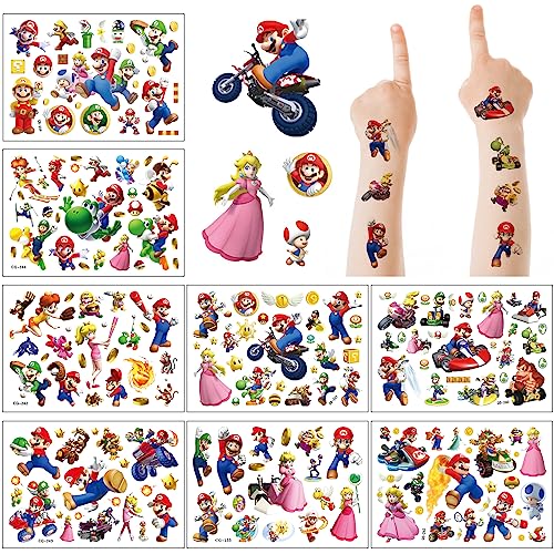 Tatouage Enfant 8 Feuilles de Tatouages ​​Temporaires pour Enfants 180+ Etanche Tatouages Ephémères Enfant, Anniversaire d'enfant Tatouage Filles Cadeau...
