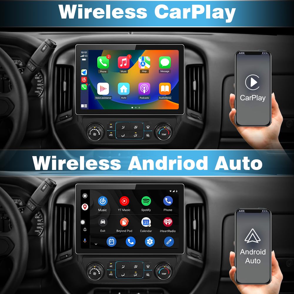 [6GB+128GB] 8Core 13.1 inch Car Radio Stereo Android 13 for Chevy Silverado GMC Sierra 2014-2018 with CarPlay Android Auto