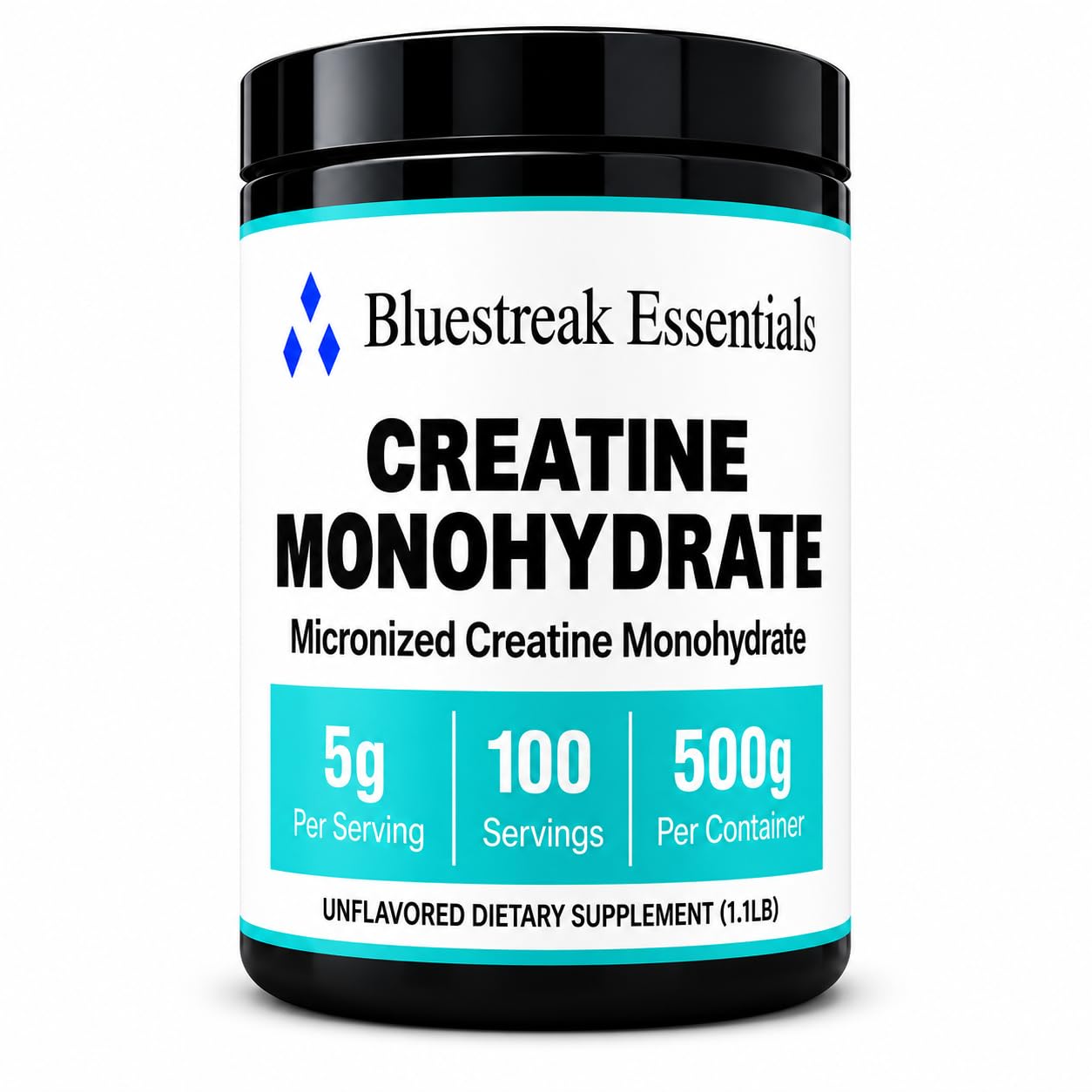 Creatine Monohydrate Micronized Powder Unflavored 500G, 5000mg Per Serv (5g), 100 Servings