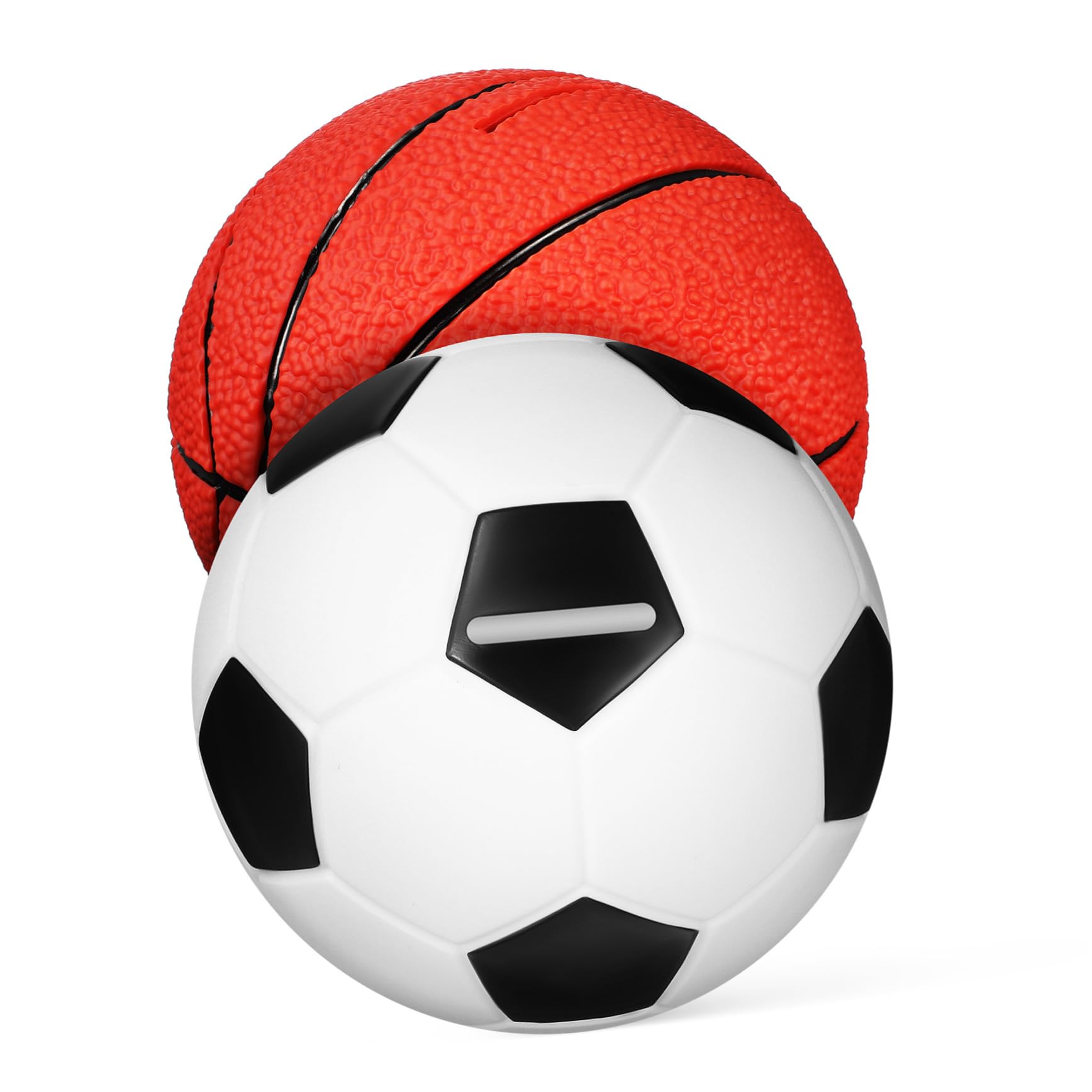 Salvadanaio per 2 Pezzi Bambini Vinile, Basket in Calcio | Formato Piccolo, Regalo Compleanno, Uso Domestico, per Amici e Ragazzi