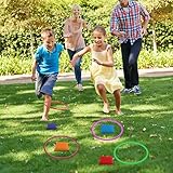 6 Stück Kunststoff Toss Ringe Set, Ring Toss Spiel, Farbige Wurfringe Spielsachen Für Kinder Und Erwachsene, Kind Target Übungsspiele, Grün, Lila, Rot, Kiuiom