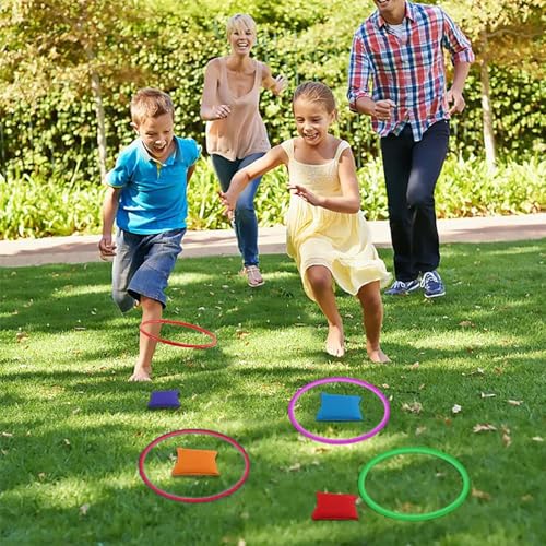 6 Stück Kunststoff Toss Ringe Set, Ring Toss Spiel, Farbige Wurfringe Spielsachen Für Kinder Und Erwachsene, Kind Target Übungsspiele, Grün, Lila, Rot, Kiuiom
