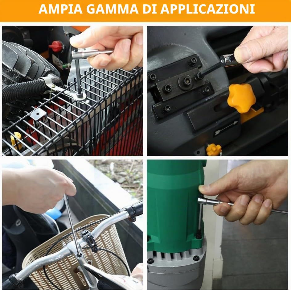g SET DI CHIAVI TORX A T 9 PEZZI CON ASTA SCORREVOLE - AGGANCIO MULTIPLO - T8-T40