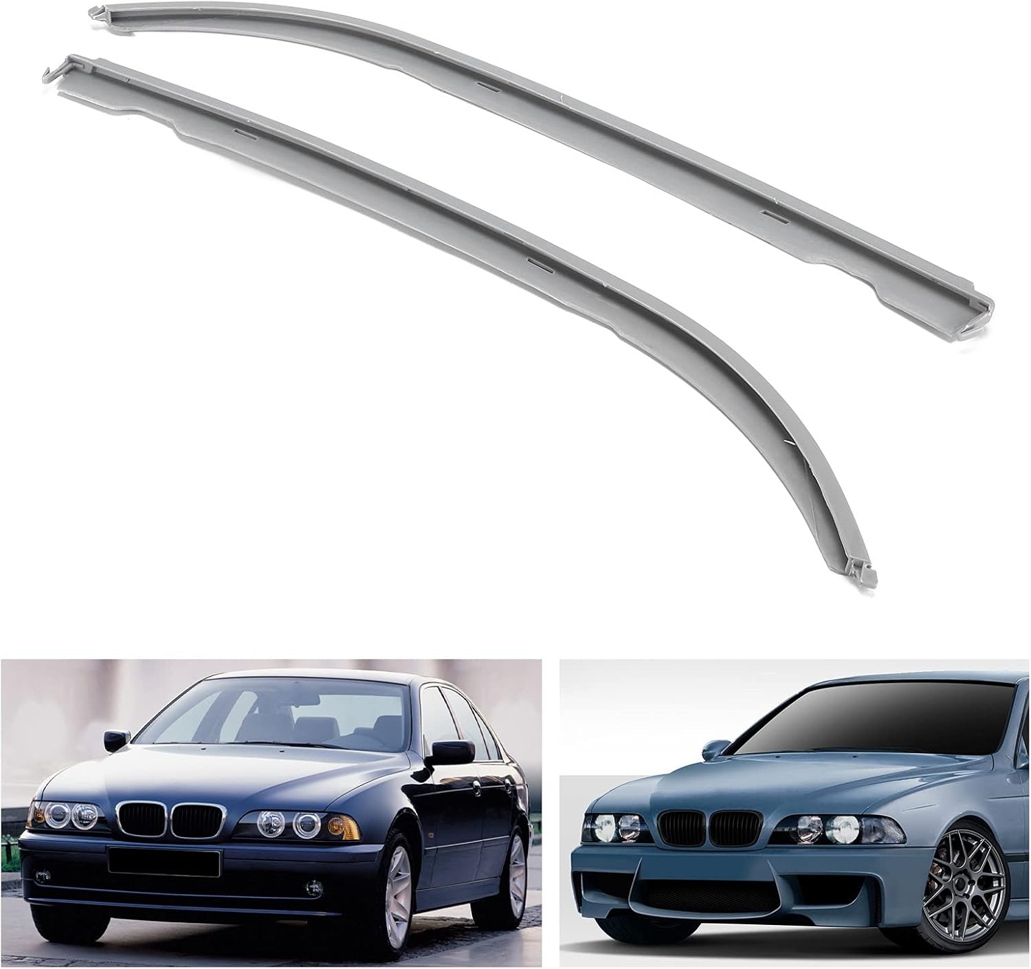 Headlight Lower Trim, 2pcs Left/Right ABS Headlight Lower Molding Trim Automotive Headlight Assemblies for 5-Series E39 1996-2003