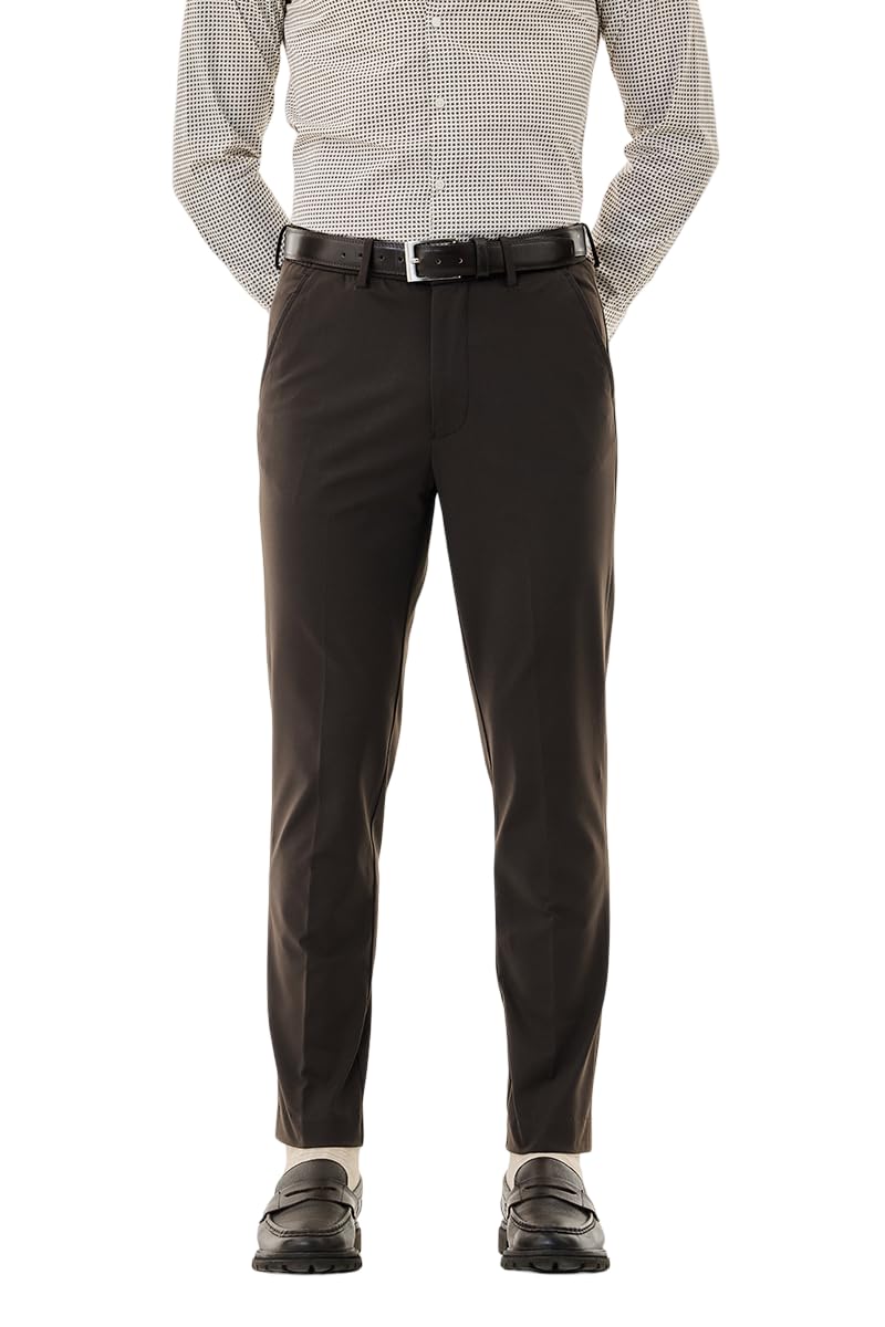 snitch Men Trousers Casual Wear | Regular Fit Mid Rise Straight Leg Self-Design Texture | Stretch Cotton Blend Fabric & Breathable Design for Work & Weekend Outings-picture-48