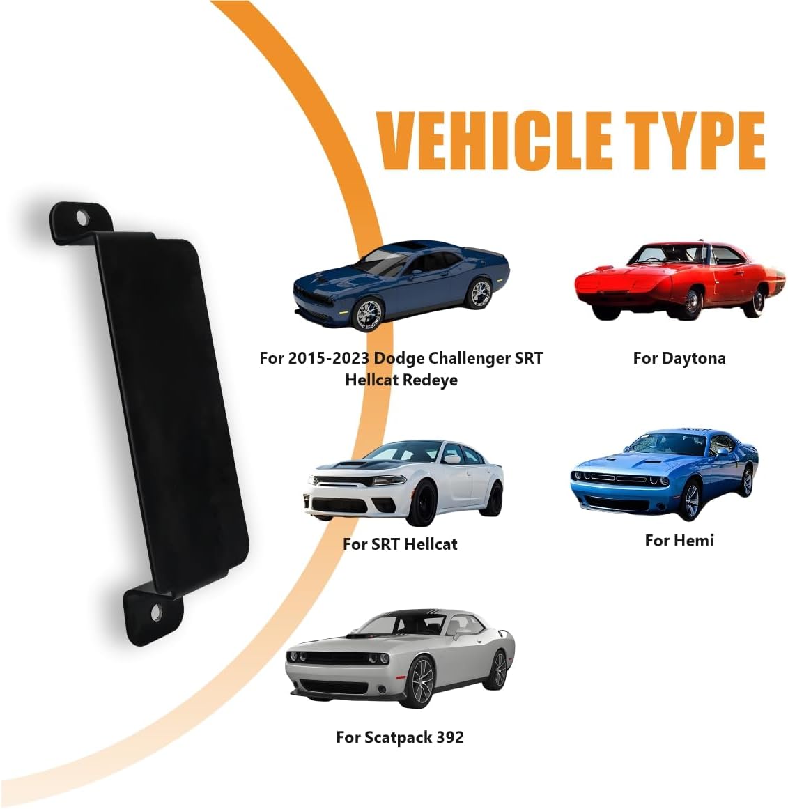 Neutral Cover Plate for Dodge Challenger 2015-2023, Anti-Theft Device with Tamper-Proof Screws, for SRT Hellcat, Scatpack 392, Daytona Accessories, Black Heavy Duty Metal Guard