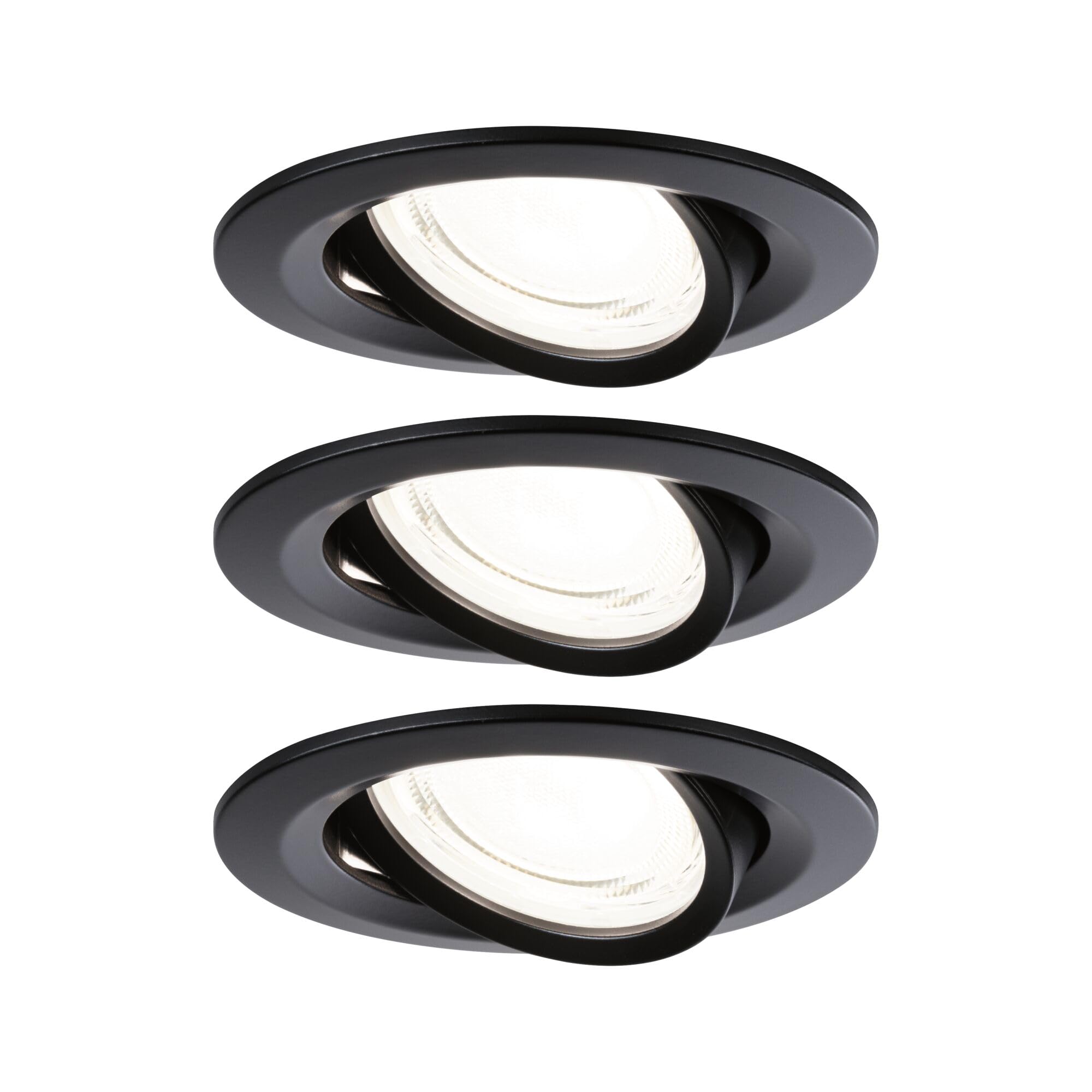 Paulmann LED Einbauleuchte Nova Coin 3er-Set rund 84mm 50° 3x2,8W 3x505lm 230V 4000K Schwarz matt 92457