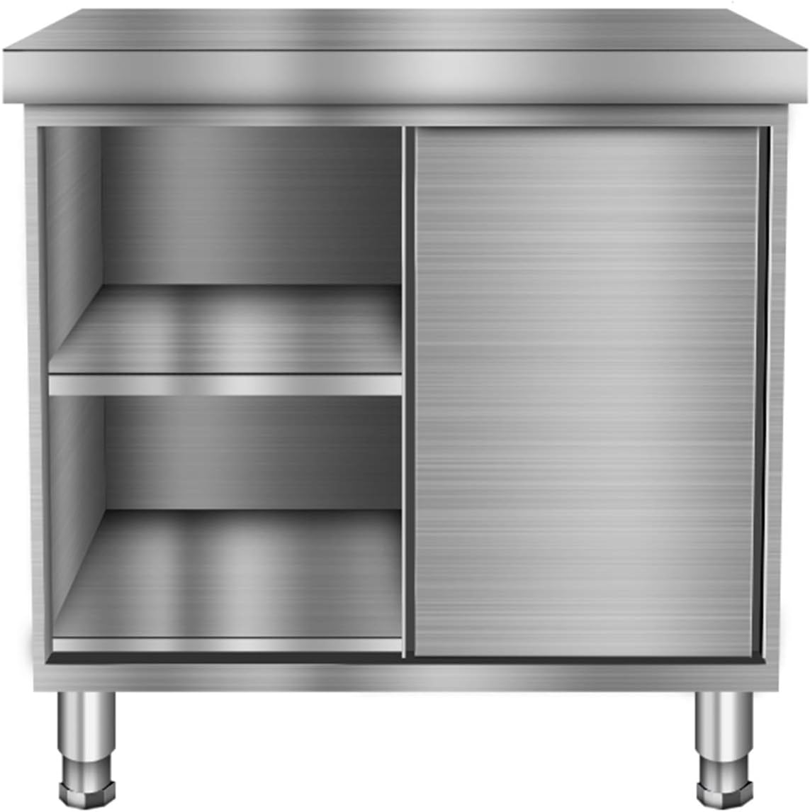 Commercial Storage Workbench Stainless Steel Workbench 2 Tier Balcony Storage Workbench Used in Schools Kitchens Construction Sites canteens (80 * 60 * 80)