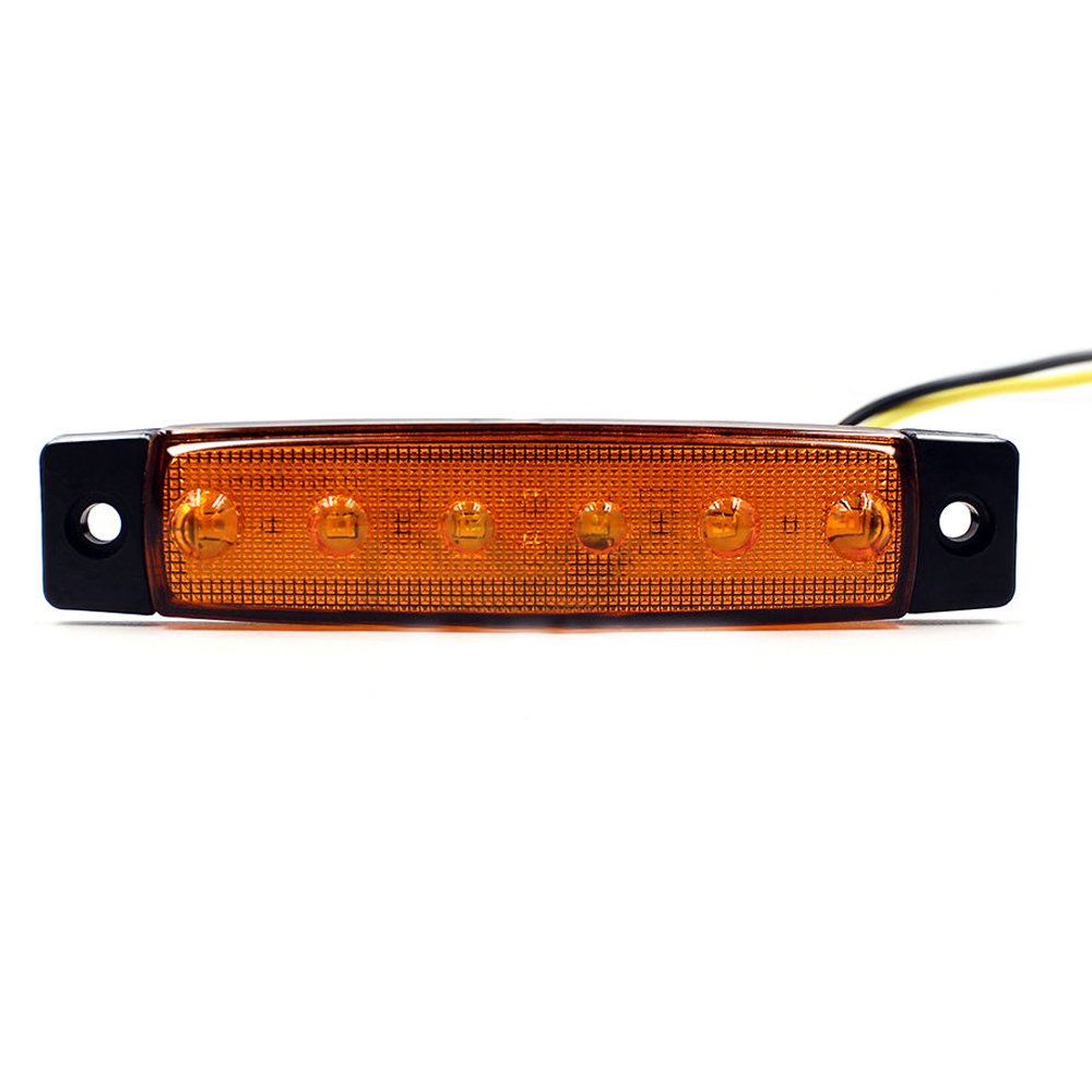 30x 3.8 6 LED Luce Laterale da Camion Indicatore LED Lampada di Posizione, per 12V Rimorchio Camion Furgone Rimorchi Auto Trattore Camper SUV (Rosso + Ambra + Bianco)