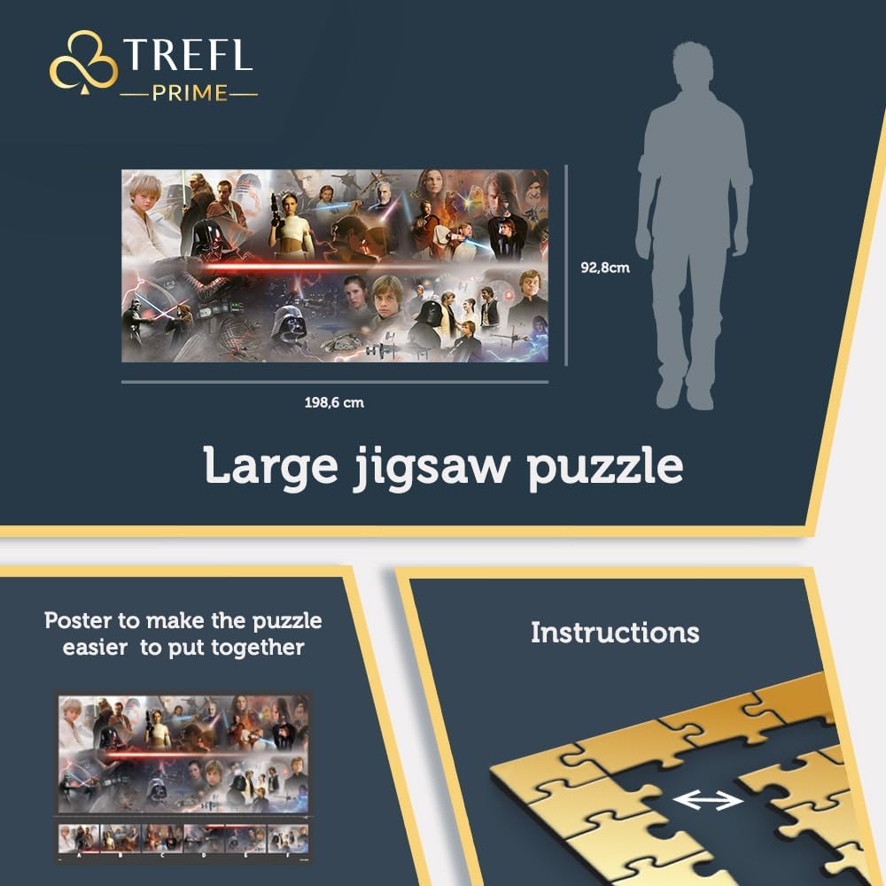 Trefl Star Wars The Story of Darth 9000 Jigsaw Puzzle Prime 78"x37" Thick Cardboard, Creative Fun for Adults and Children from 14 Years Old