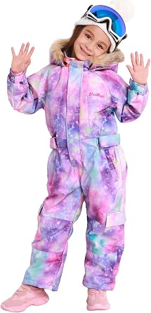 Bluemagic Big Kids One Piece Snowsuits Ski Suits Waterproof Overalls Jackets Snowboarding,PPL GLX,125cm