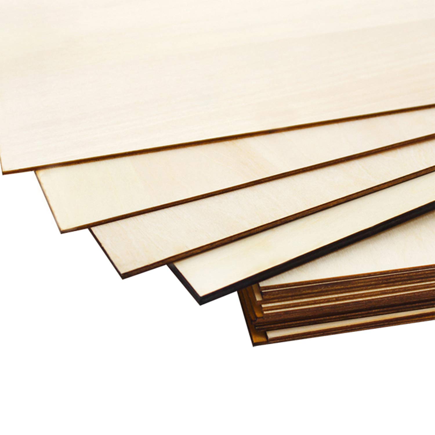 Unfinished Wood, 15 Pack Balsa Wood Sheets, Basswood Thin Craft Wood