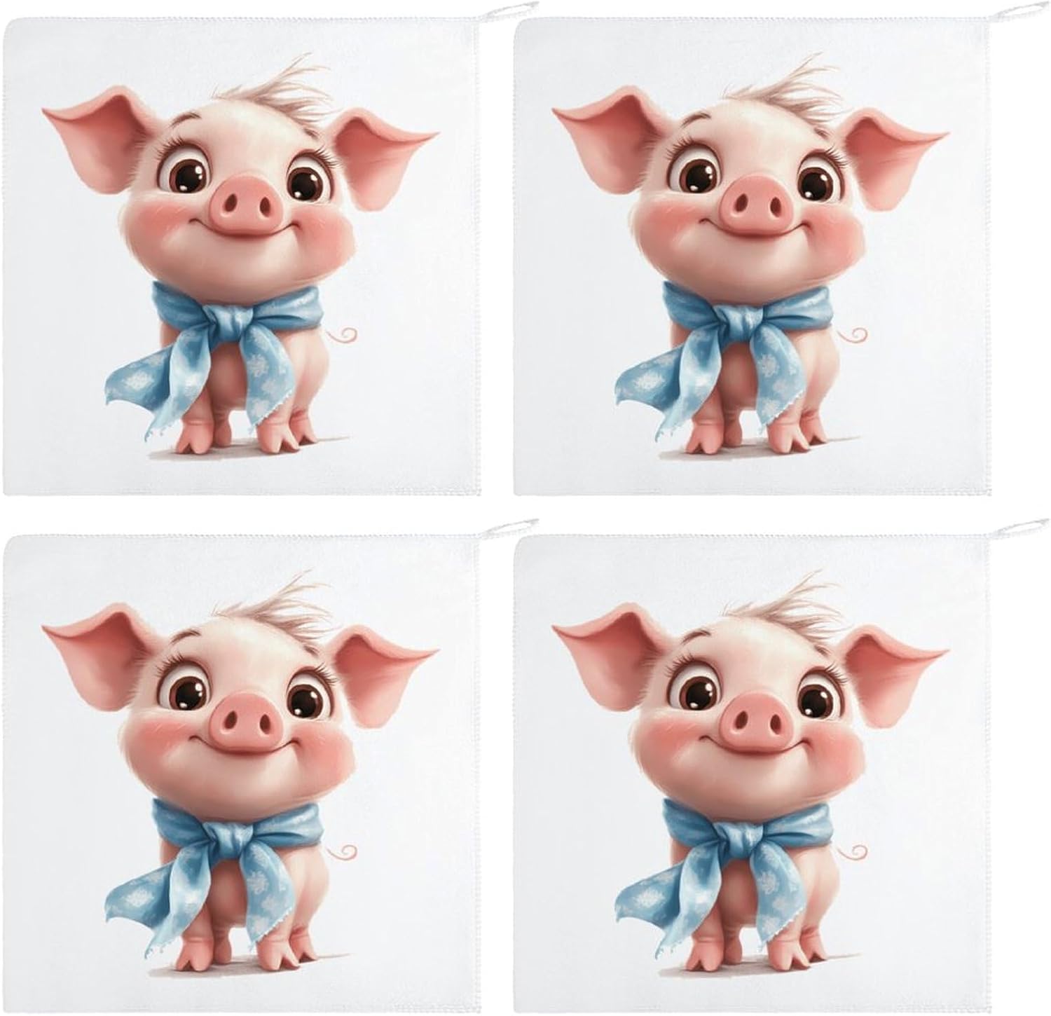 Pigs Piggy Towel Hand Towels Decorative Towel for Bathroom Kitchen Shower Gym 4PCS