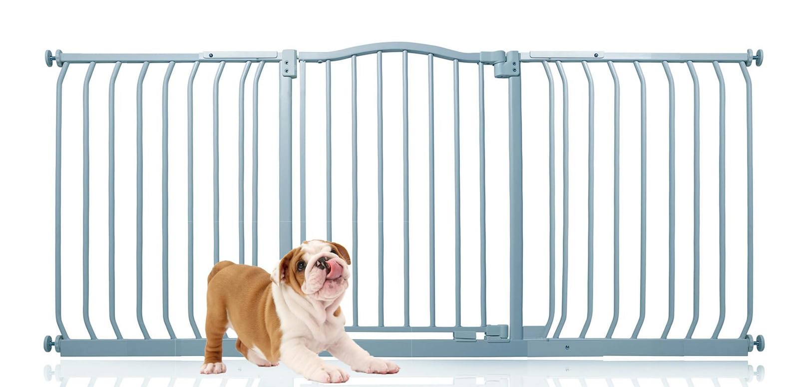 Bettacare Curved Top Dog Gate, 161cm - 170cm, Matt Grey, Pressure Fit Pet Gate for Puppy and Dog, Easy Installation