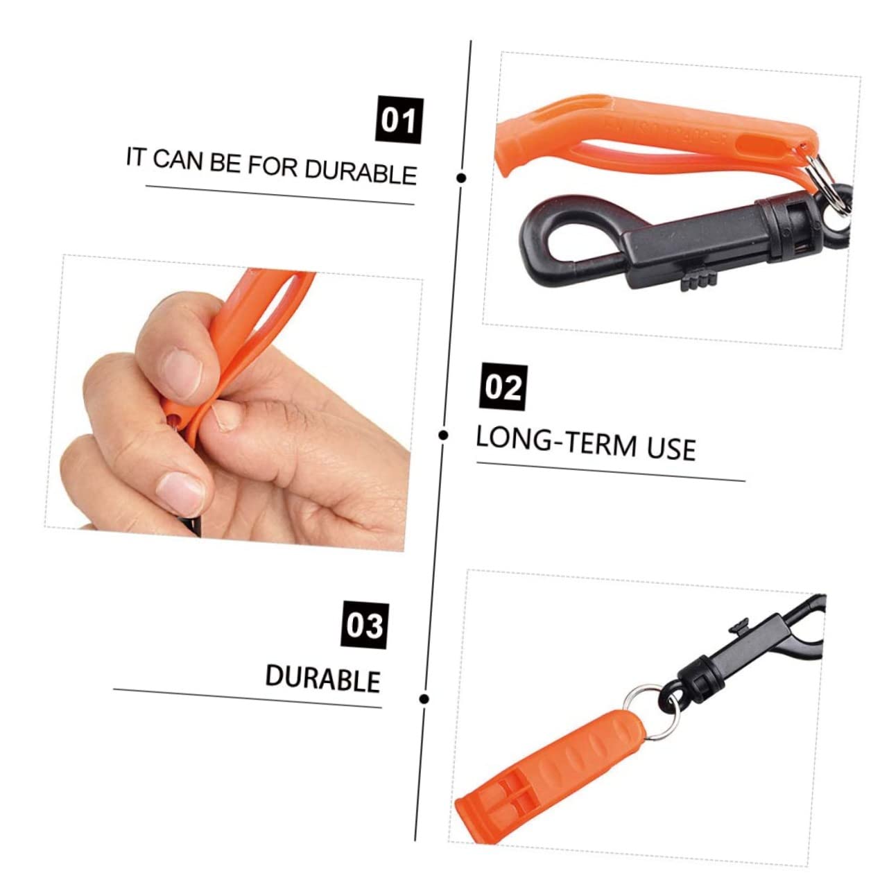 BESTonZON Fischietto D'emergenza Campeggio Emergenza Fischio Partite Palestra Whistle Rescue Camping Fischio di Sopravvivenza All'aperto Fischietto con Gancio Plastica Orange