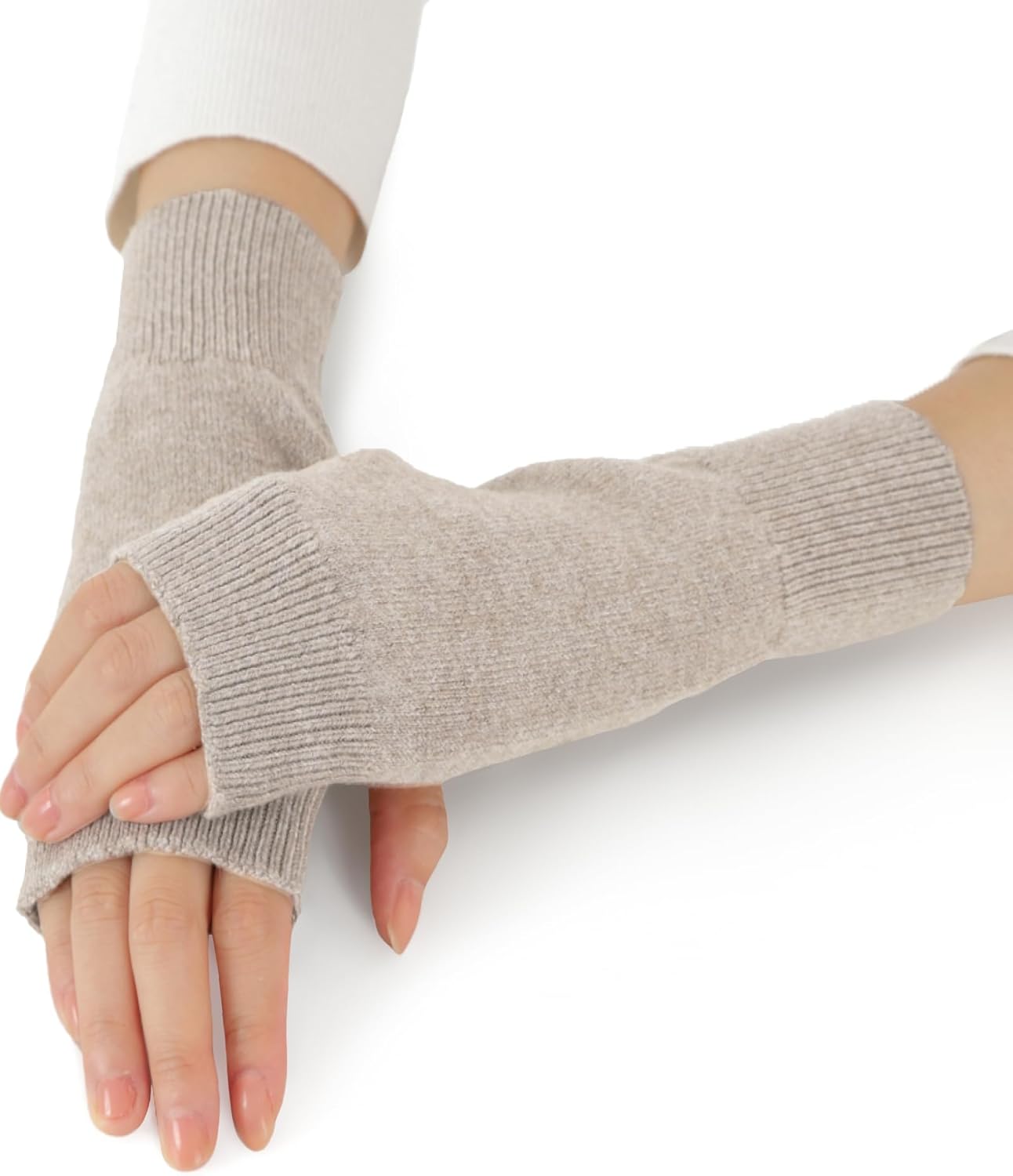 LINOR 手首ウォーマー リストウォーマー アームウォーマー ハンドウォーマー アームカバー レディース 冬 手首 あたため 親指穴付き さらさら シルク混