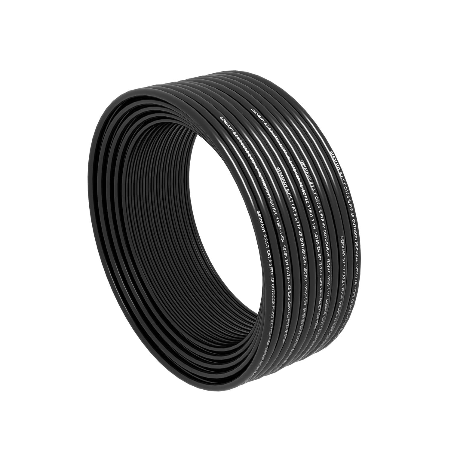 Germany B.e.s.t Simplex CAT 8 - Cable de red para exterior, 100 m, sin halógenos, 40 Gbps, CAT8, CAT8.1 LAN