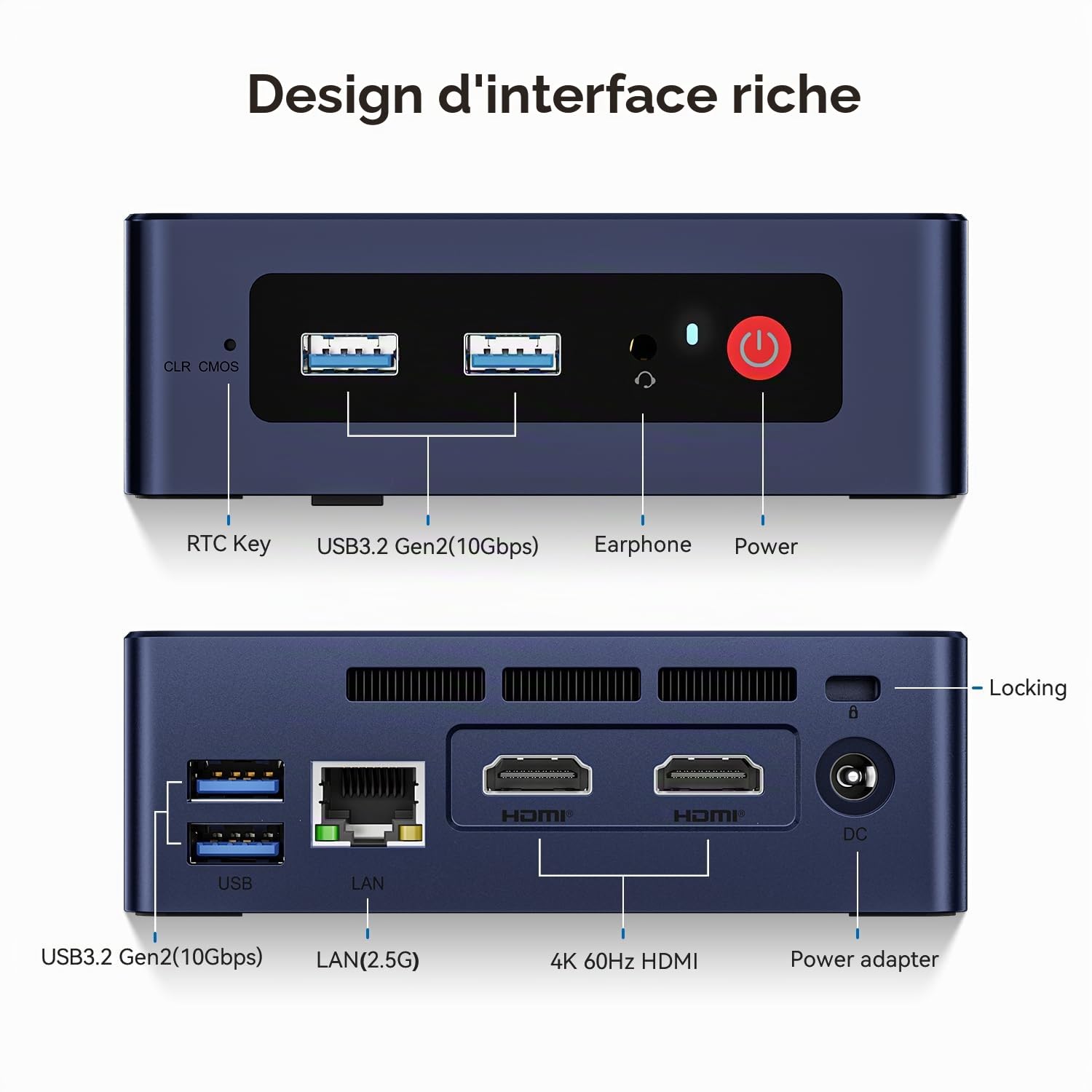 Beelink Mini PC, Mini S12 Pro Intel Alder Lake-N100 Processor (jusqu'à 3,4 GHz) 4C/4T, Mini Ordinateur 12 Go LPDDR5 RAM 512 Go SSD, Ordinateur de Bureau Double HDMI 4K 60 Hz/2,5 G LAN