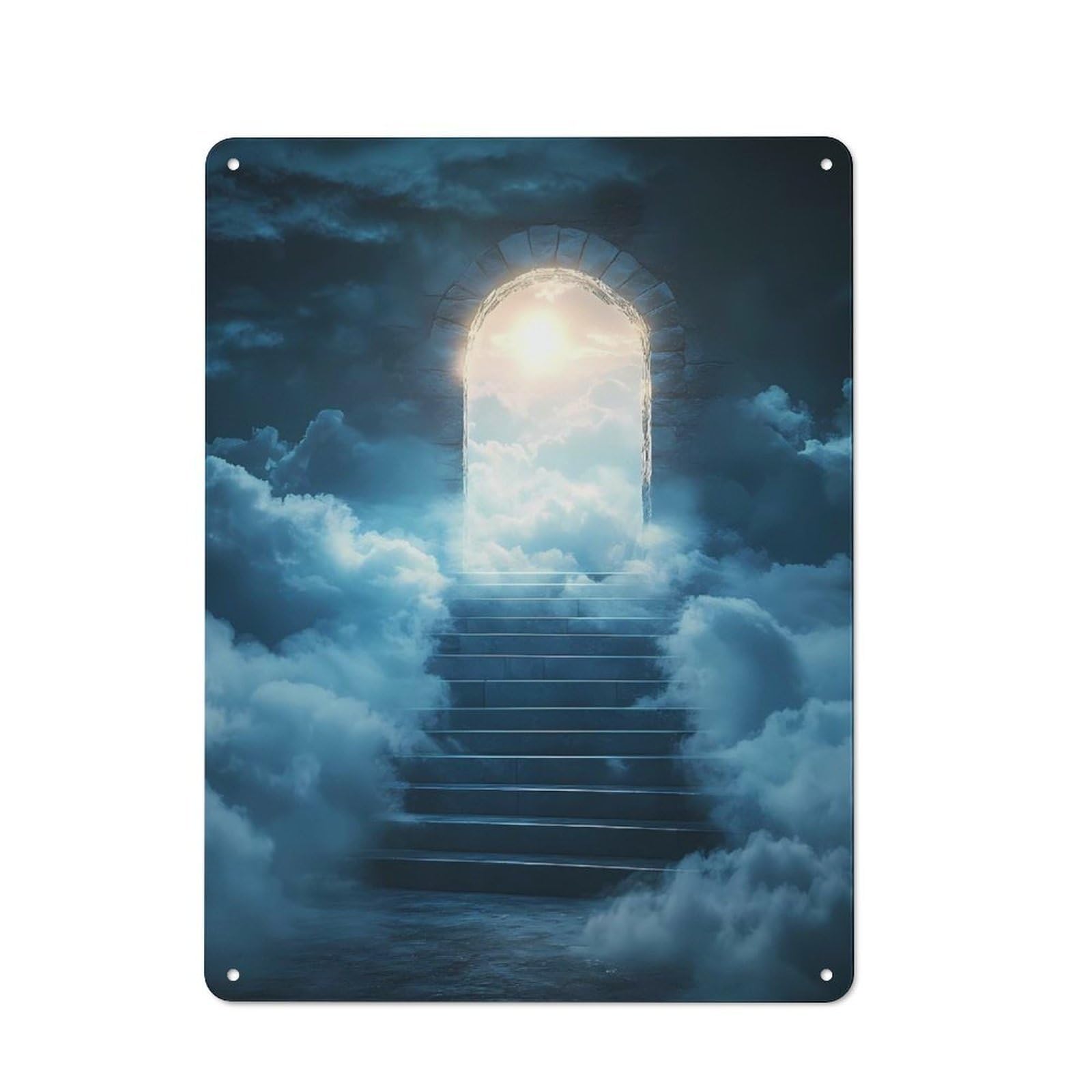 Junmoney Stairway To Heaven Metal Plaque 40X30cm With For Hallway Wall, Rustic Decor, For Garage, Workshop And Man Cave Decoration