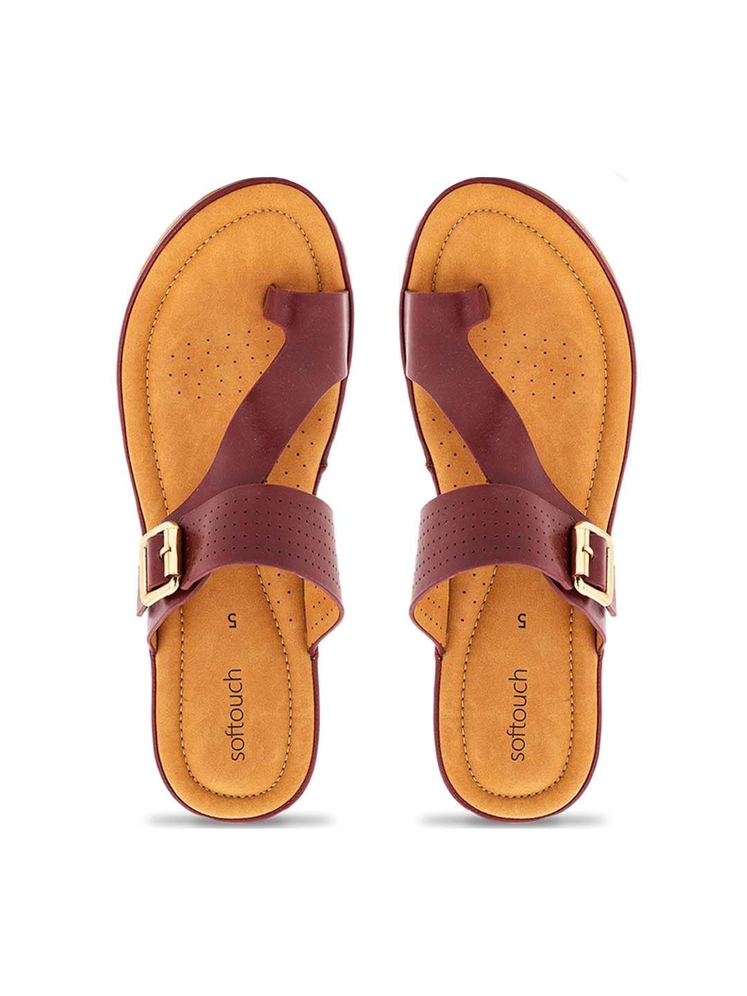 Khadims Softouch Maroon Platform Heel Slip On Sandal for Women (2661265) (B0BDVF9JJP) Amazon Price History, Amazon Price Tracker