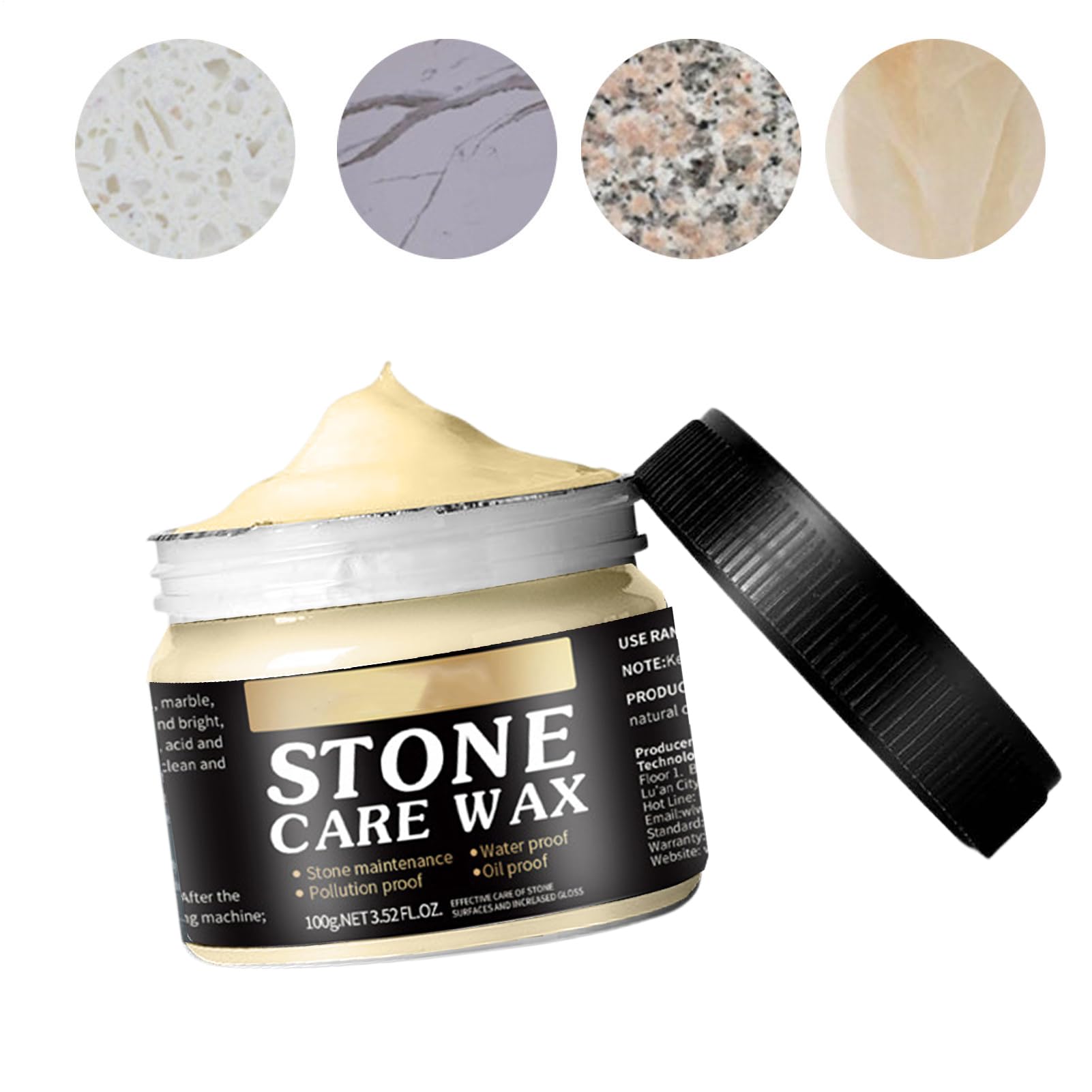 Pâte à Polir Marbre - Pâte De Soin Pour Polissage De Granit Et Marbre | Cire D'Entretien Nourrissante Pour Plans De Travail, Carrelage, Maison, Cuisine, Mur, Sol Et Ornements En Quartz