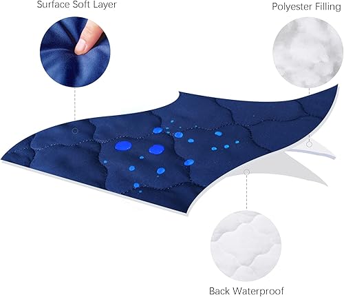 Miniatura 2 de Protector de colchón impermeable para cunacama para niños pequeños, sábanas bajeras de hasta 9 pulgadas con bolsillo absorbente y agradable al